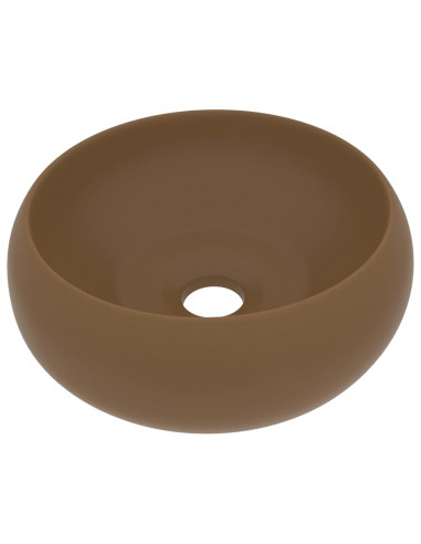 Lavandino Lusso Rotondo Crema Opaco 40x15 cm in Ceramica