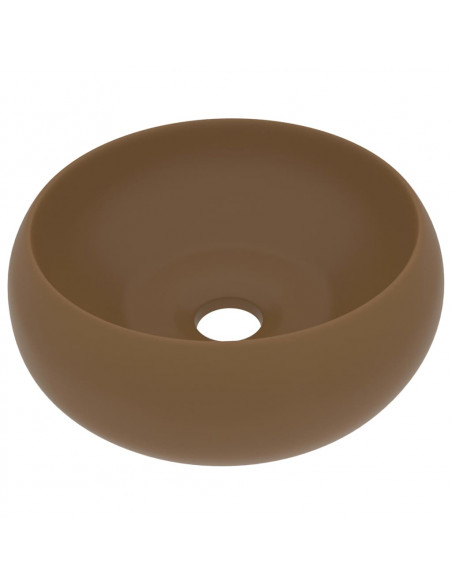 Lavandino Lusso Rotondo Crema Opaco 40x15 cm in Ceramica
