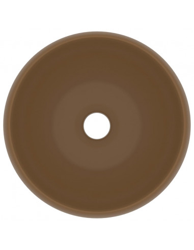 Lavandino Lusso Rotondo Crema Opaco 40x15 cm in Ceramica