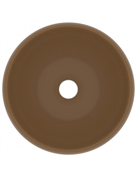 Lavandino Lusso Rotondo Crema Opaco 40x15 cm in Ceramica