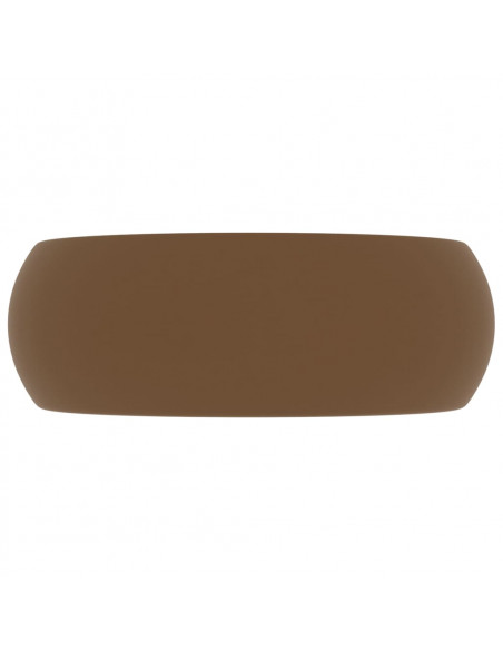 Lavandino Lusso Rotondo Crema Opaco 40x15 cm in Ceramica