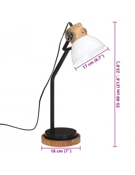 Lampada da Scrivania 25 W Bianca 18x18x60 cm E27