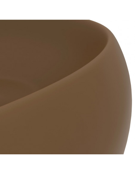 Lavandino Lusso Rotondo Crema Opaco 40x15 cm in Ceramica