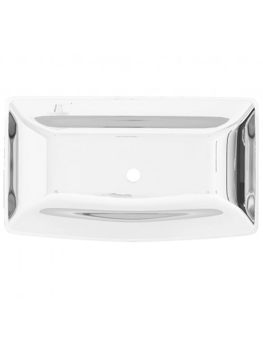 Lavandino 71x38x13,5 cm in Ceramica Argento