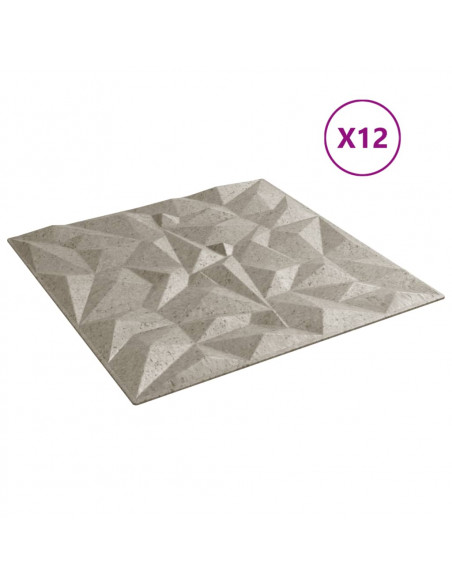 Pannelli Murali 12 pz Beton 50x50 cm XPS 3 m² Ametista
