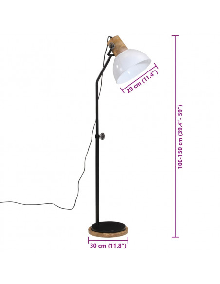 Lampada da Terra 25 W Bianca 30x30x100-150 cm E27