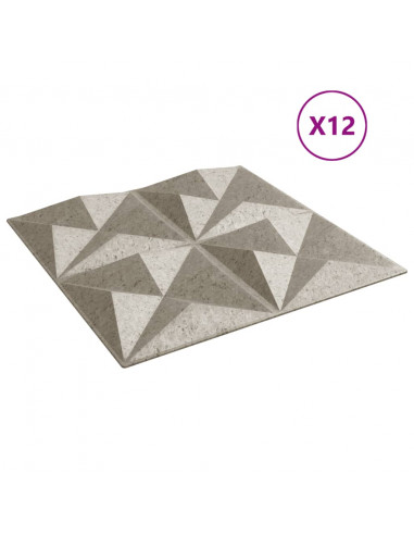 Pannelli Murali 12 pz Beton 50x50 cm XPS 3 m² Origami