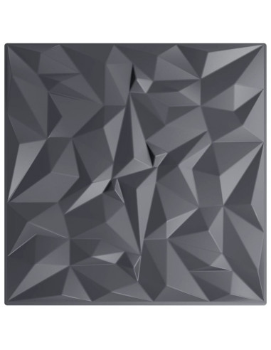 Pannelli Murali 12 pz Grigi 50x50 cm XPS 3 m² Ametista