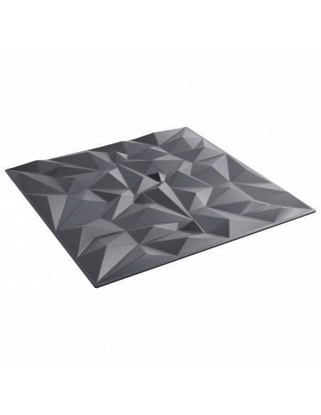 Pannelli Murali 12 pz Grigi 50x50 cm XPS 3 m² Ametista