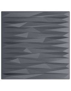 Pannelli Murali 12 pz Grigi 50x50 cm XPS 3 m² Pietra 2