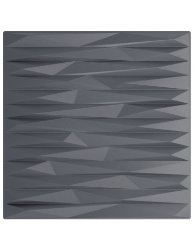 Pannelli Murali 12 pz Grigi 50x50 cm XPS 3 m² Pietra