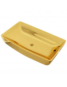 Lavandino 71x38x13,5 cm in Ceramica Oro 2