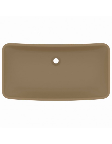Lavandino Lusso Rettangolare Crema Opaco 71x38 cm in Ceramica