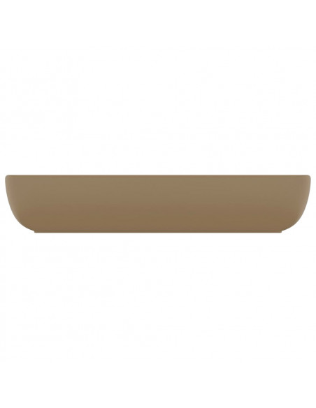 Lavandino Lusso Rettangolare Crema Opaco 71x38 cm in Ceramica