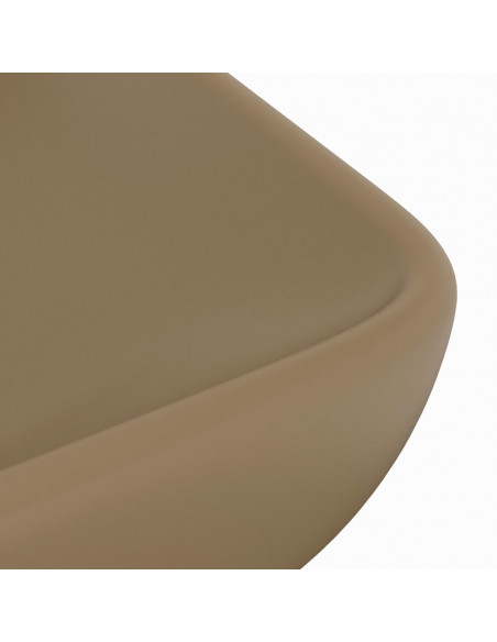 Lavandino Lusso Rettangolare Crema Opaco 71x38 cm in Ceramica