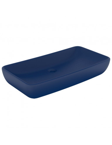 Lavabo Lusso Rettangolare Blu Scuro Opaco 71x38 cm in Ceramica