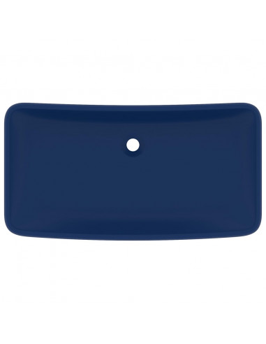 Lavabo Lusso Rettangolare Blu Scuro Opaco 71x38 cm in Ceramica