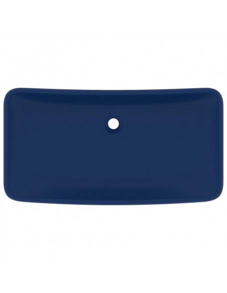 Lavabo Lusso Rettangolare Blu Scuro Opaco 71x38 cm in Ceramica