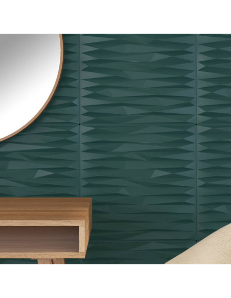 Pannelli Murali 12 pz Verdi 50x50 cm XPS 3 m² Pietra