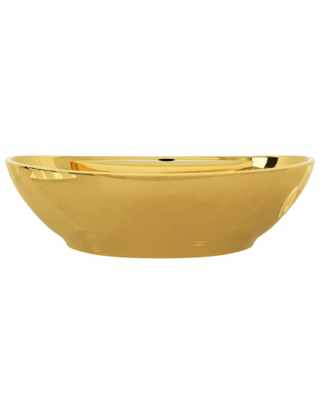 Lavandino con Troppopieno 58,5x39x21 cm in Ceramica Oro