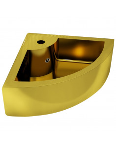 Lavandino con Troppopieno 45x32x12,5 cm in Ceramica Oro 2