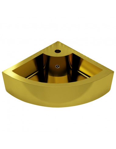 Lavandino con Troppopieno 45x32x12,5 cm in Ceramica Oro