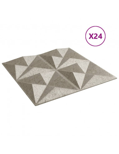Pannelli Murali 24 pz Beton 50x50 cm XPS 6 m² Origami