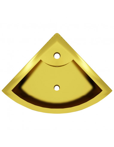 Lavandino con Troppopieno 45x32x12,5 cm in Ceramica Oro