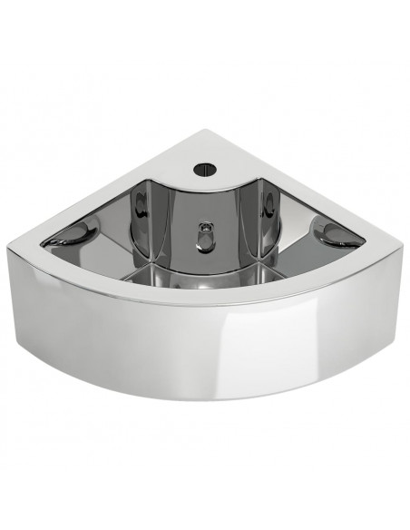 Lavandino con Troppopieno 45x32x12,5 cm in Ceramica Argento