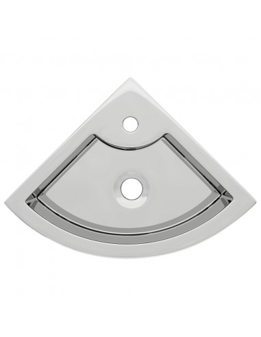 Lavandino con Troppopieno 45x32x12,5 cm in Ceramica Argento