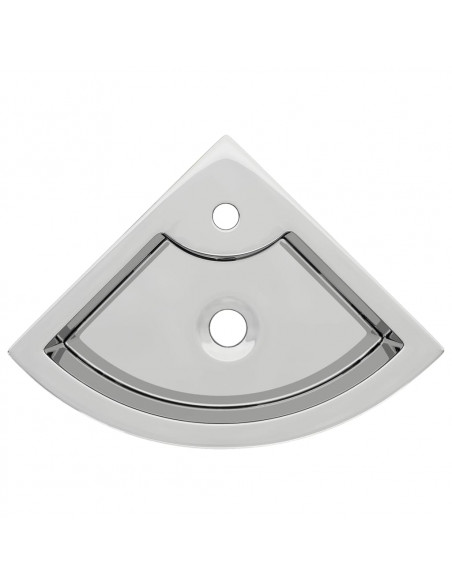 Lavandino con Troppopieno 45x32x12,5 cm in Ceramica Argento