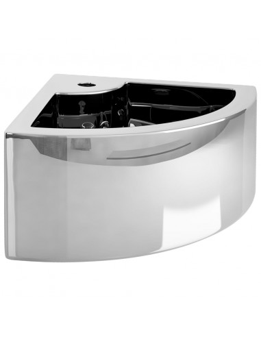 Lavandino con Troppopieno 45x32x12,5 cm in Ceramica Argento