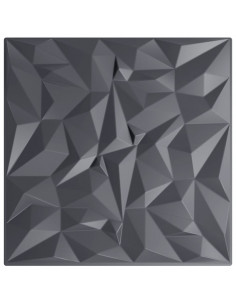 Pannelli Murali 24 pz Grigi 50x50 cm XPS 6 m² Ametista 2