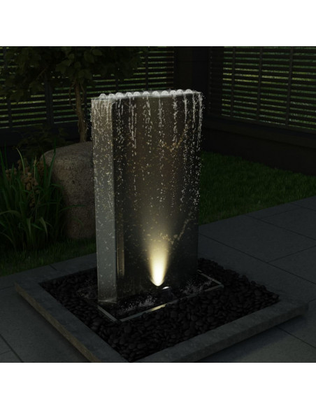 Fontana da Giardino Argento 60,2x37x122,1 cm in Acciaio Inox