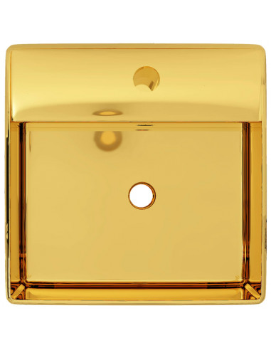 Lavandino con Troppopieno 41x41x15 cm in Ceramica Oro