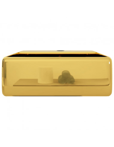 Lavandino con Troppopieno 41x41x15 cm in Ceramica Oro