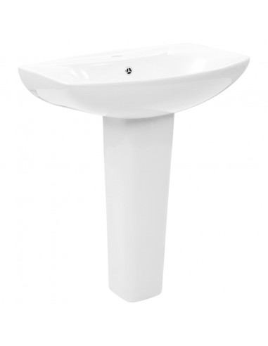 Lavandino a Colonna in Ceramica Bianca 650x520x200 mm