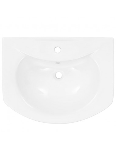 Lavandino a Colonna in Ceramica Bianca 650x520x200 mm