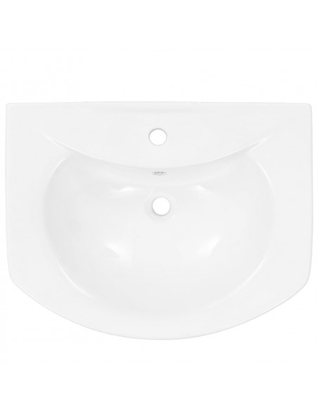 Lavandino a Colonna in Ceramica Bianca 650x520x200 mm