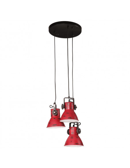 Lampada Pensile 25 W Rosso Anticato 30x30x100 cm E27