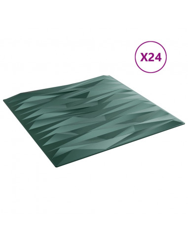 Pannelli Murali 24 pz Verdi 50x50 cm XPS 6 m² Pietra