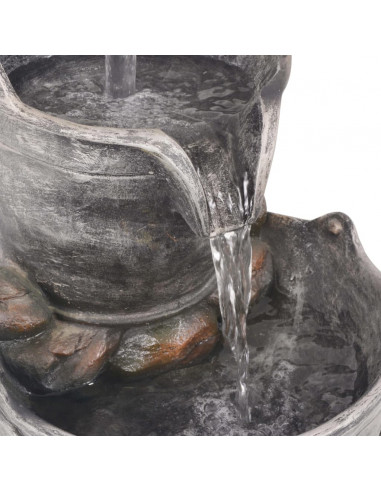 Fontana Decorativa con Rubinetto e Secchi in Poliresina