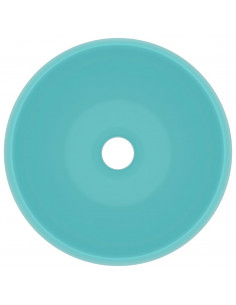 Lavandino Lusso Rotondo Verde Chiaro Opaco 40x15 cm in Ceramica 2