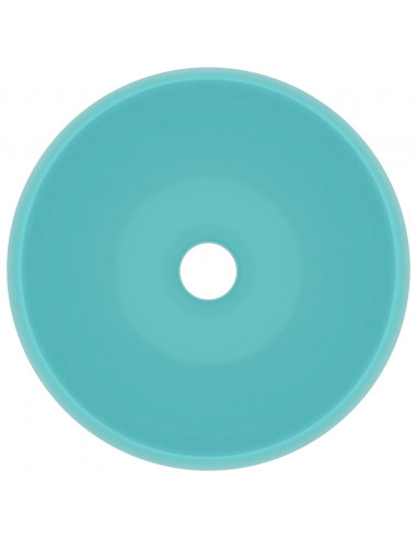 Lavandino Lusso Rotondo Verde Chiaro Opaco 40x15 cm in Ceramica
