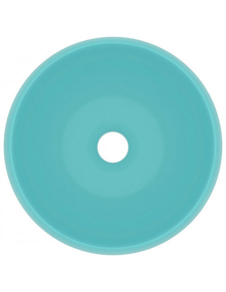 Lavandino Lusso Rotondo Verde Chiaro Opaco 40x15 cm in Ceramica