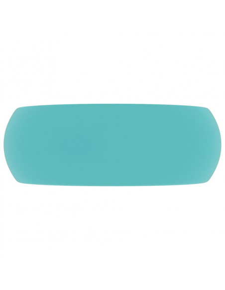 Lavandino Lusso Rotondo Verde Chiaro Opaco 40x15 cm in Ceramica