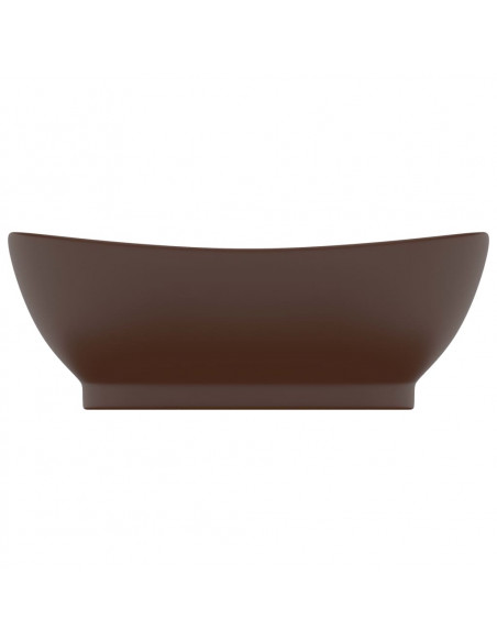 Lavabo con Troppopieno Ovale Marrone Opaco 58,5x39cm Ceramica