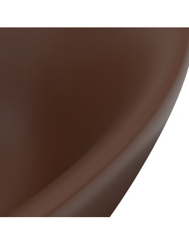 Lavabo con Troppopieno Ovale Marrone Opaco 58,5x39cm Ceramica