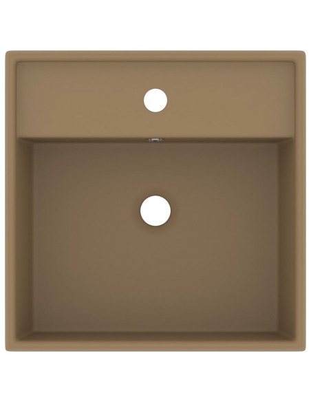 Lavabo Troppopieno Quadrato Crema Opaco 41x41cm Ceramica