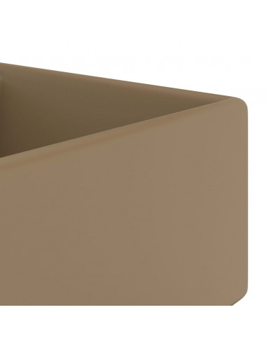 Lavabo Troppopieno Quadrato Crema Opaco 41x41cm Ceramica